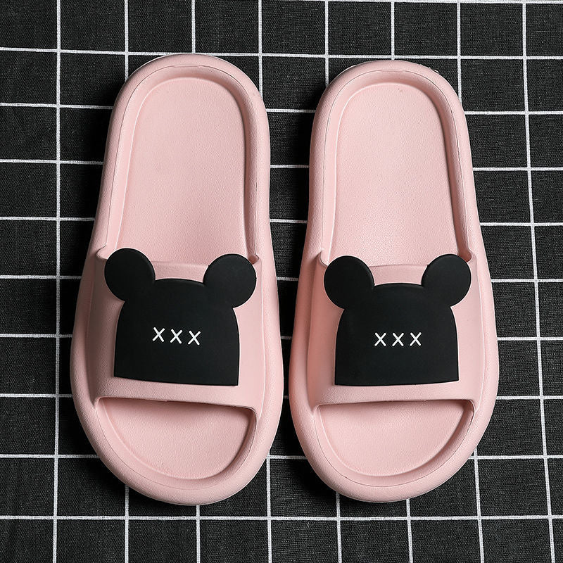 Summer Slippers Women Wear Bathroom Bath Non-Slip Home Household Couples Indoor Cartoon Cute Sandals And Slippers To Go Out