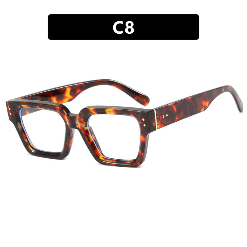 Square style retro ins sunglasses with high-end feel, no makeup, fashionable sunglasses
