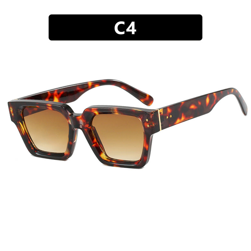 Square style retro ins sunglasses with high-end feel, no makeup, fashionable sunglasses