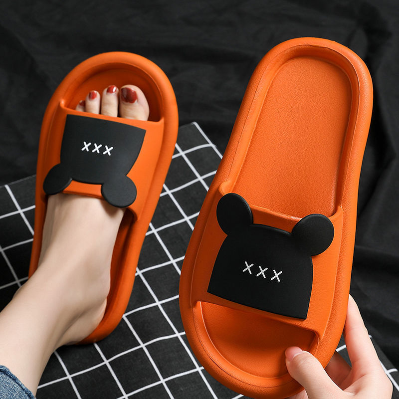Summer Slippers Women Wear Bathroom Bath Non-Slip Home Household Couples Indoor Cartoon Cute Sandals And Slippers To Go Out