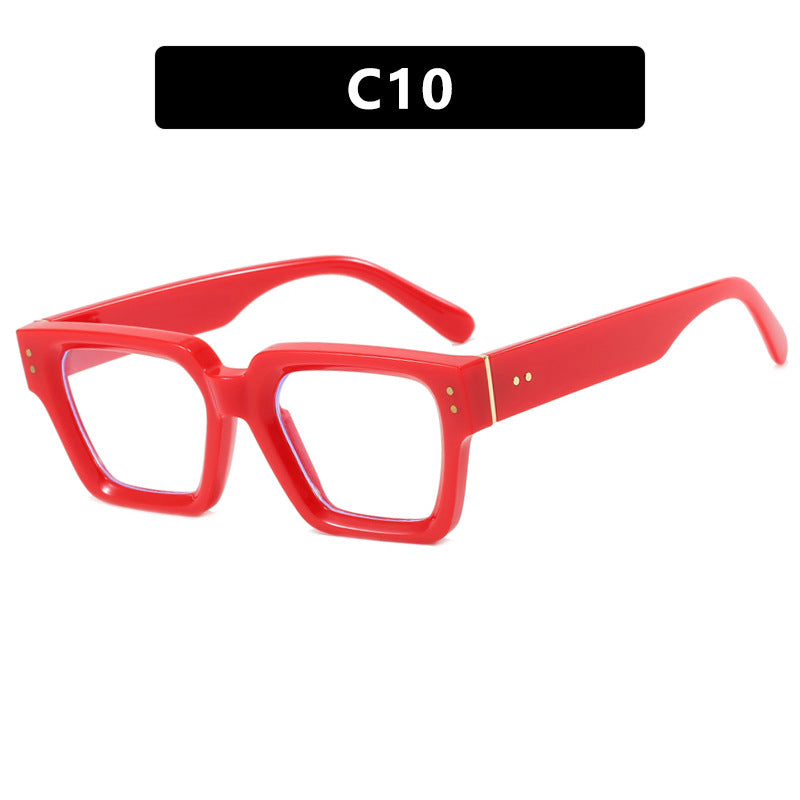 Square style retro ins sunglasses with high-end feel, no makeup, fashionable sunglasses
