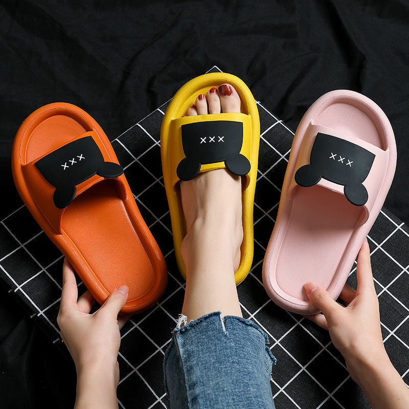 Summer Slippers Women Wear Bathroom Bath Non-Slip Home Household Couples Indoor Cartoon Cute Sandals And Slippers To Go Out