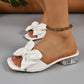 Bow Open Toe Block Heel Sandals