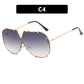 Fashion metal one-piece sunglasses, new V-frame sunglasses, Instagram popular sunglasses