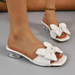 Bow Open Toe Block Heel Sandals