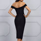 New Summer Celebrity Party Bodycon Bandage Dress Women Short Sleeve Off The Shoulder Sexy Split NightClub Dress Women Vestidos